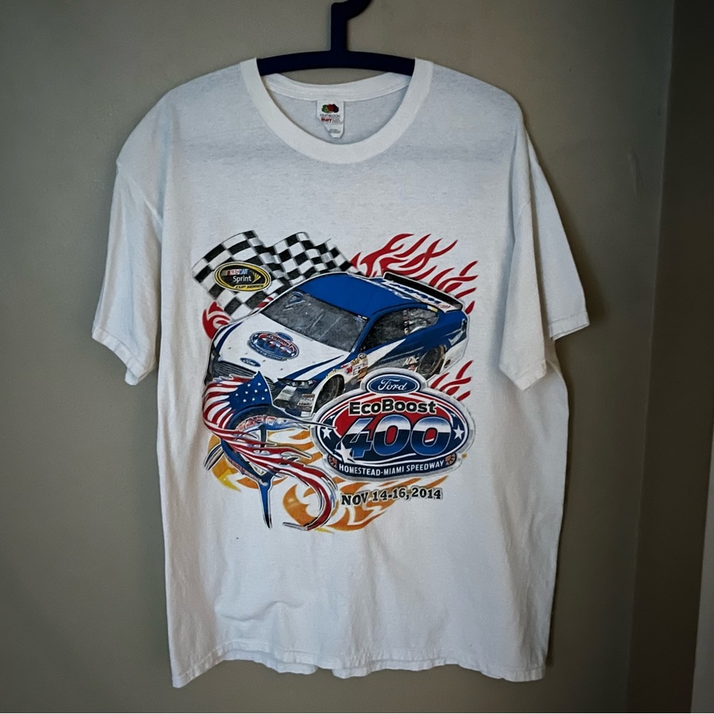 NASCAR racing T-shirt men’s Ford 2014 double graphic